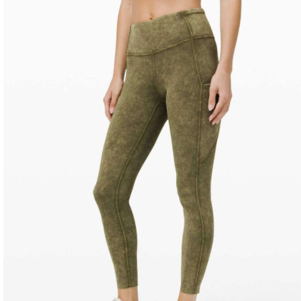 Lululmon Fast and Free Legging - Ice Dye Green Size 6